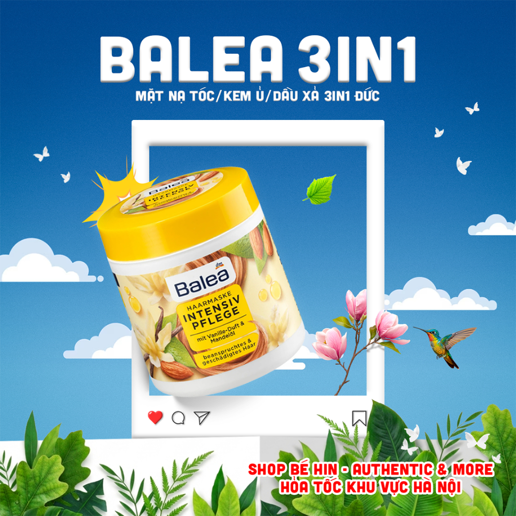 Balea Haarmaske Đức mặt nạ dưỡng tóc chuyên sâu cho tóc ép, khô và hư tổn, kem ủ tóc Balea