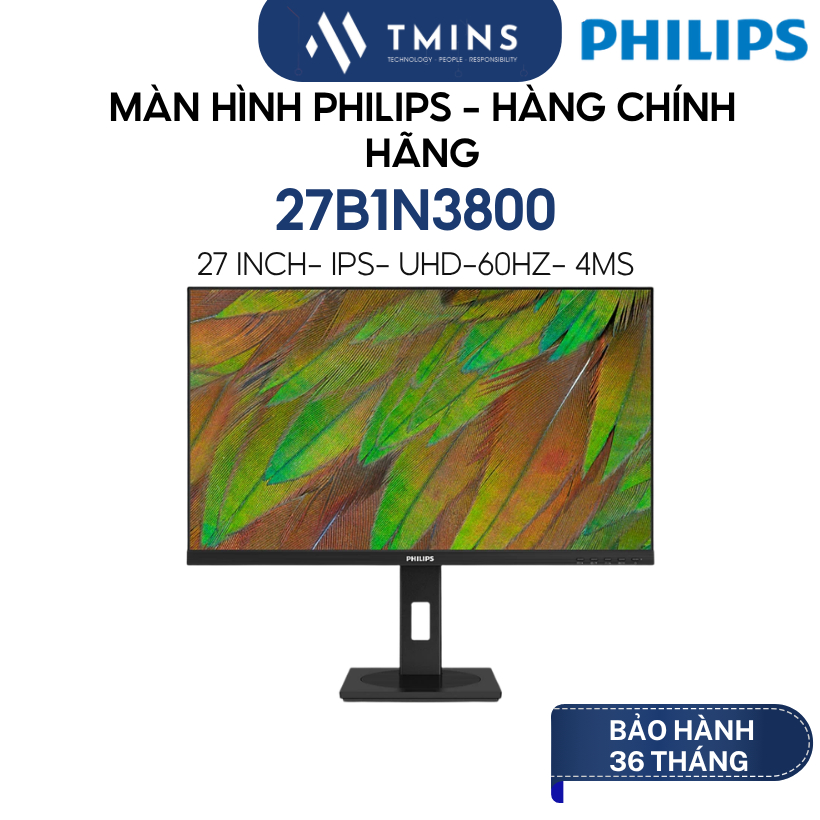 Màn hình Philips 27B1N3800 (27 inch/IPS/UHD/60Hz/4ms) - Hàng chính hãng
