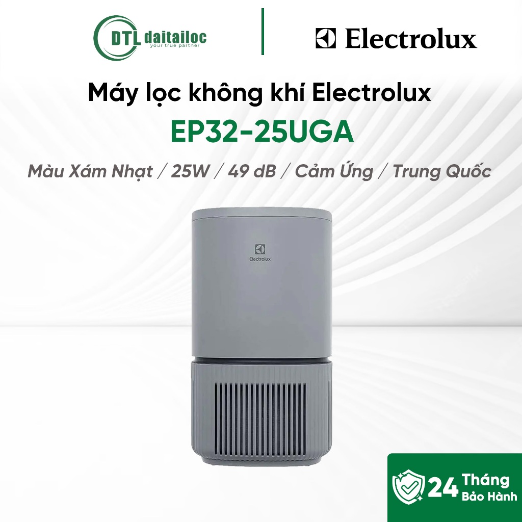 Máy lọc không khí Electrolux EP32-25UGA Màu Xám Nhạt 25W 49 dB | Chính Hãnh | Bảo hành 24 tháng