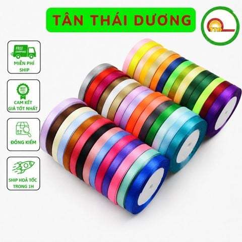 1cm x 22met  Ruy Băng Lụa Nhiều Màu