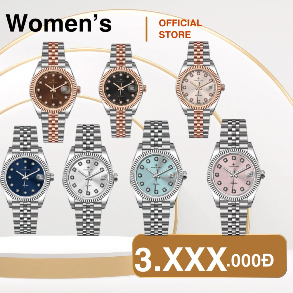 Đồng hồ nữ Alexander Ferros 8222D/8222R/8222S thiết kế sang trọng,thanh lịch,size 31mm,kính sapphire
