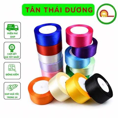 (Sỉ 5 cuộn)  Ruy Băng Lụa  Bản 4cm - 22m