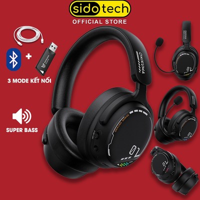 Tai nghe chụp tai gaming không dây SIDOTECH ONIKUMA GT886 bluetooth 3 mode âm thanh vòm 3D có mic rời xoay 360 led RGB