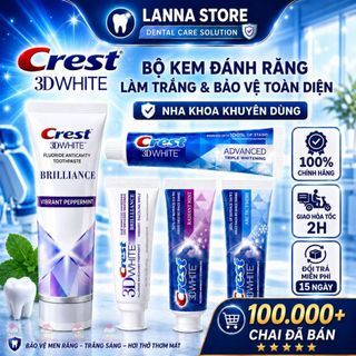 Kem Đánh Răng Crest 3D White Brilliance trắng răng vượt trội hộp 116g - Mỹ