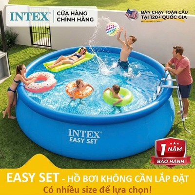 Bể bơi gia đình tròn INTEX cổ bơm hơi nhiều kích cỡ