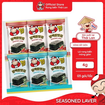 [ĐƠN 500K - Nhận Ngay Quà Ngẫu Nhiên] Snack Rong Biển Taokaenoi Season Laver Lốc 3 Gói Nhập Khẩu Thái Lan
