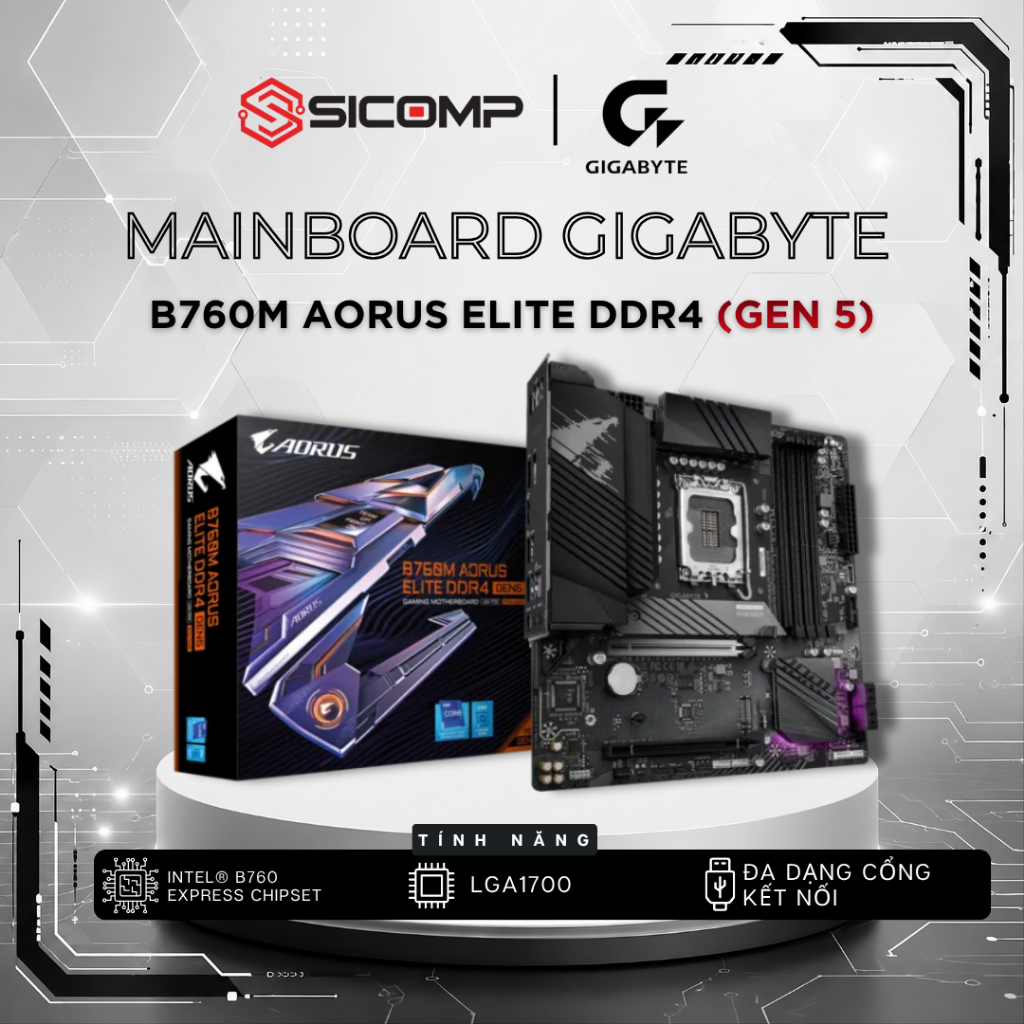 [FV] B760M AORUS ELITE DDR4 GEN5 (2026), CHÍNH HÃNG, BH 3Y