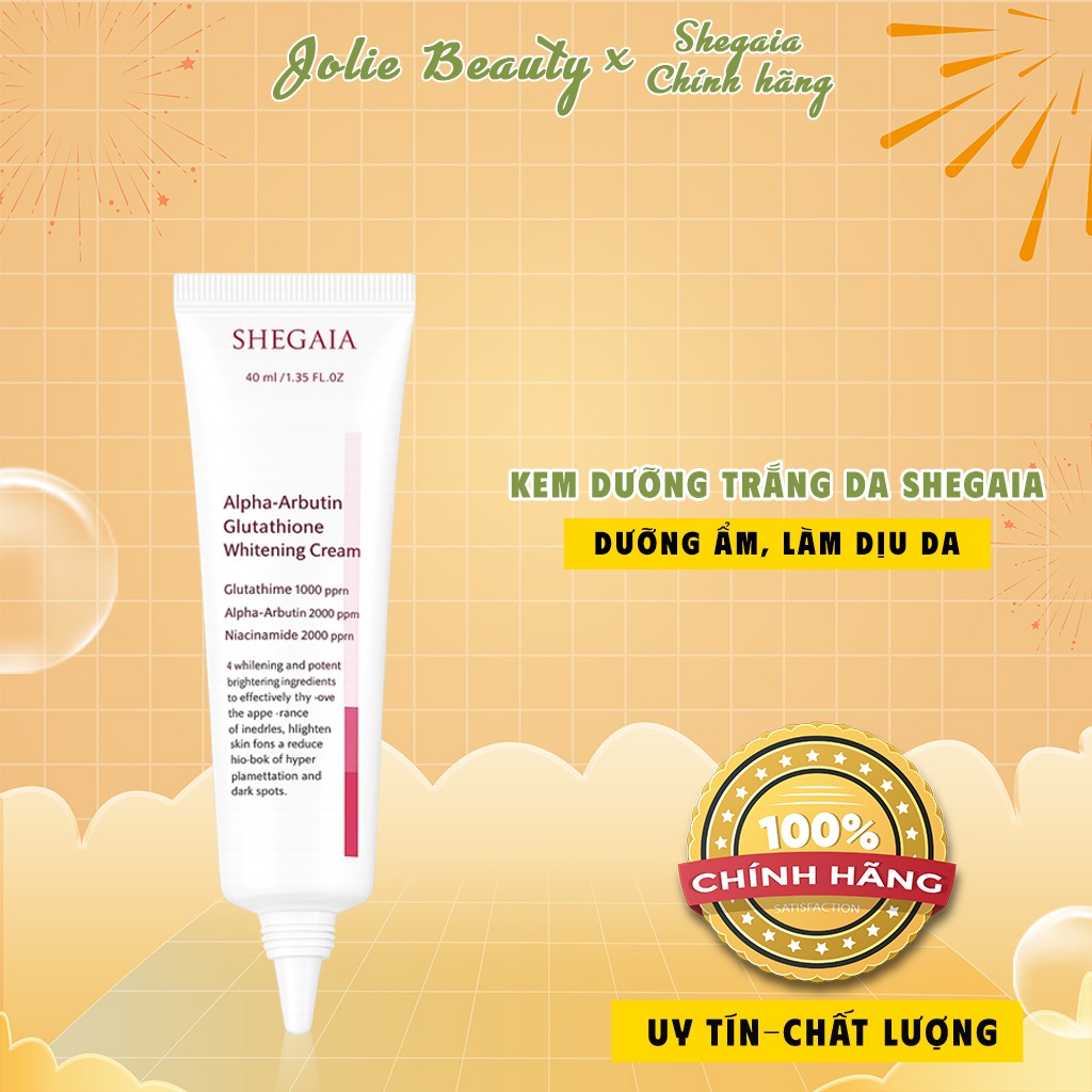 (Công ty) Kem Dưỡng Trắng Da Shegaia Alpha Arbutin Glutathione 40ml
