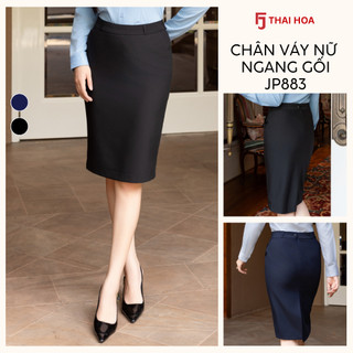 Chân Váy Nữ Ngang Gối Thái Hòa JP883 Vải Tencel 2 Lớp Co Giãn Tôn Dáng Dễ Phối Ôm Form Vừa Vặn