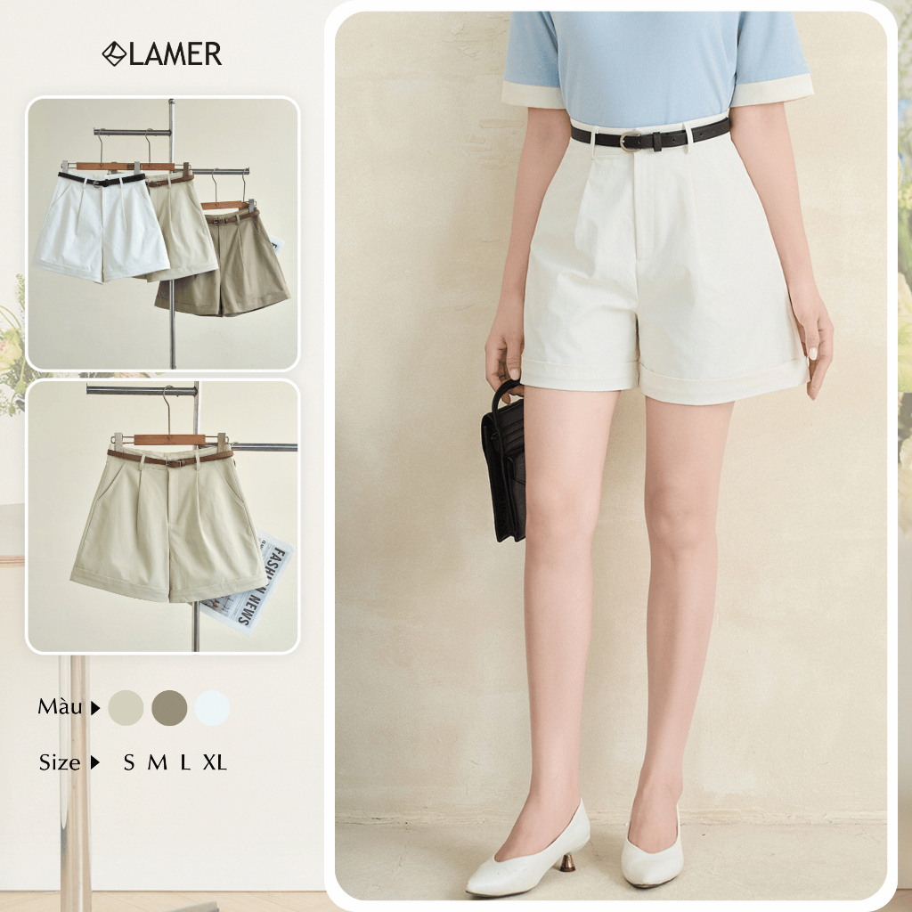 Quần Short Nữ LAMER FASHION Túi Chéo Tặng Kèm Thắt Lưng Trẻ Trung V64S26H001