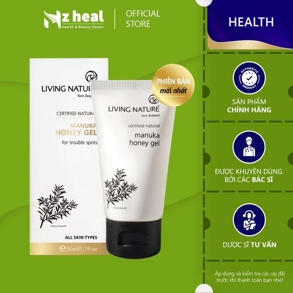 Gel loại bỏ mụn mật ong Manuka Living Nature Manuka Honey Gel (50ml)