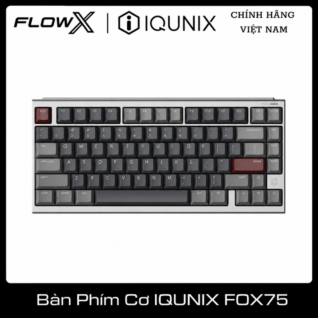 BÀN PHÍM CƠ IQUNIX FOX75 75% Layout | Nhôm CNC | Tri-Mode | Hot-Swap | VIA | RGB