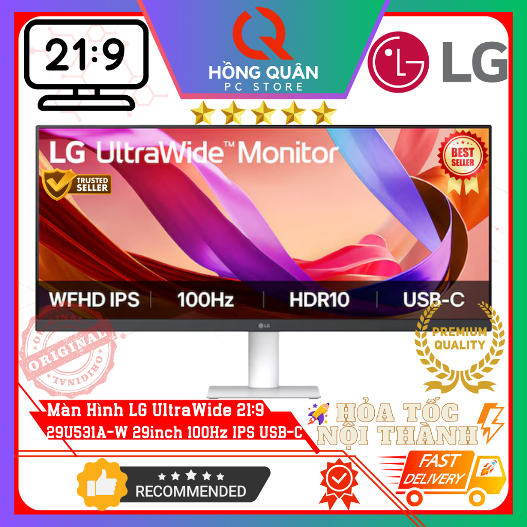 Màn hình UltraWide LG 29U531A-W 29inch (UltraWide FHD/IPS/100Hz/5ms/sRGB 99%/HDR10/USB Type-C) New -