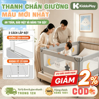 Thanh chắn giường cho bé,Nâng hạ 2 bên,Bọc xốp an toàn,Khung dày dặn,Thoáng khí,thanh chắn giường