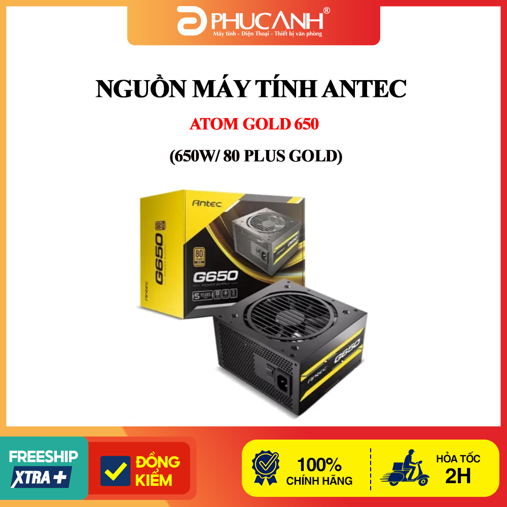 Nguồn máy tính Antec ATOM GOLD 650 (650W/ 80 Plus Gold)