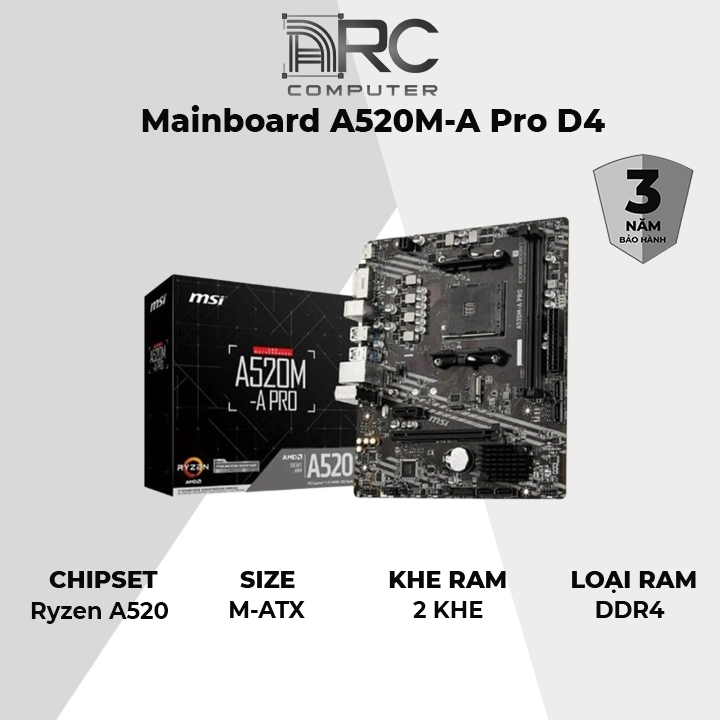 Mainboard MSI A520M-A PRO - Chính hãng - BH 3 Năm