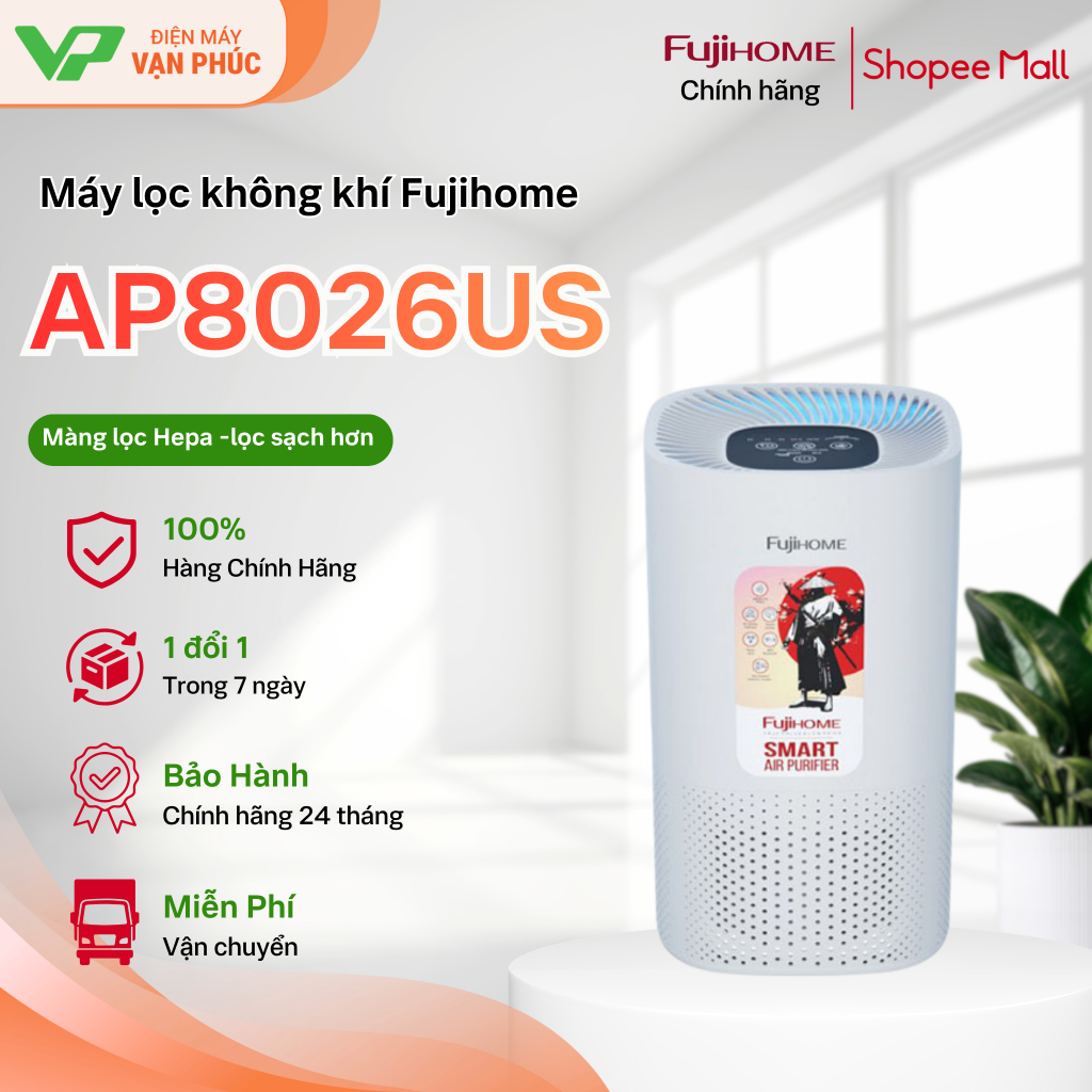 Máy lọc không khí FUJIHOME AP8026US Wifi Bluetooth