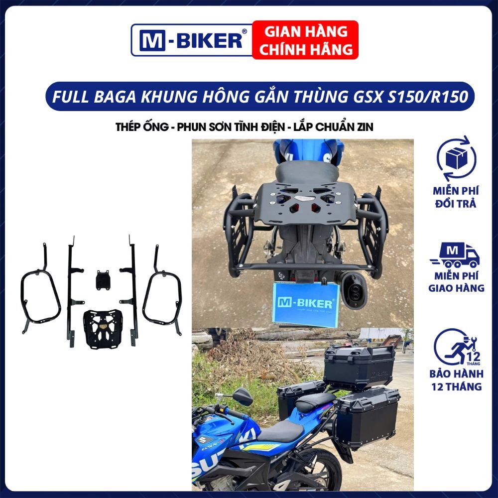 Baga GSX S150, Baga GSX R150, Baga Sau Gắn Khung Treo Thùng Hông 2 Bên Dành Cho Suzuki GSX S150/R150