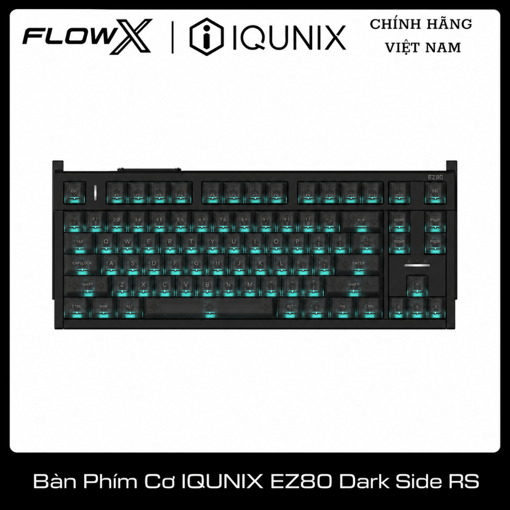BÀN PHÍM CƠ IQUNIX EZ80 DARK SIDE RS 80% TKL | Hall Effect | 8000Hz | Rapid Trigger | USB-C | RGB