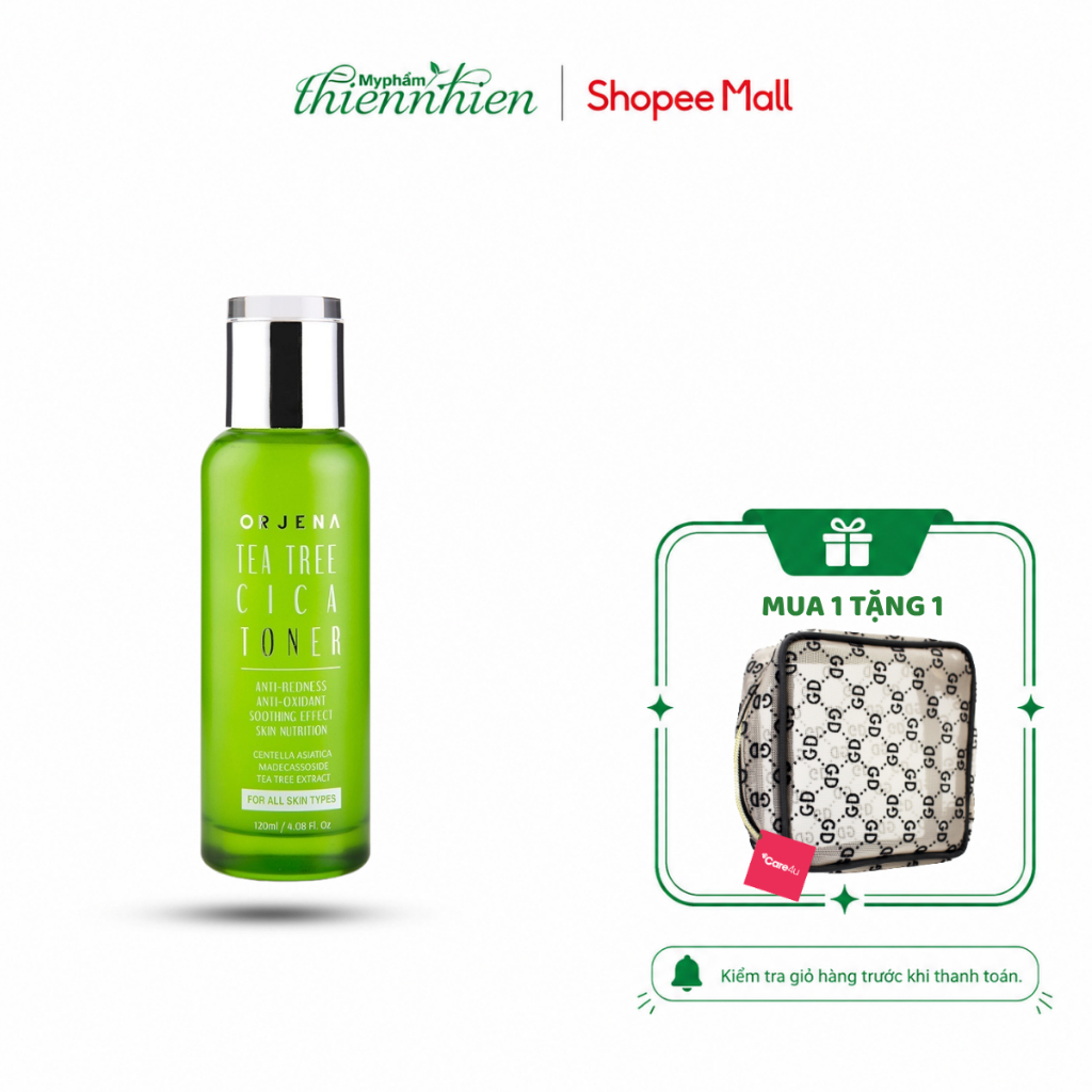 Nước Hoa Hồng (Toner)  Orjena 120ml Chiết Xuất Tràm Trà & Rau Má – Làm Dịu, Cấp Ẩm, Se Khít Lỗ Chân 