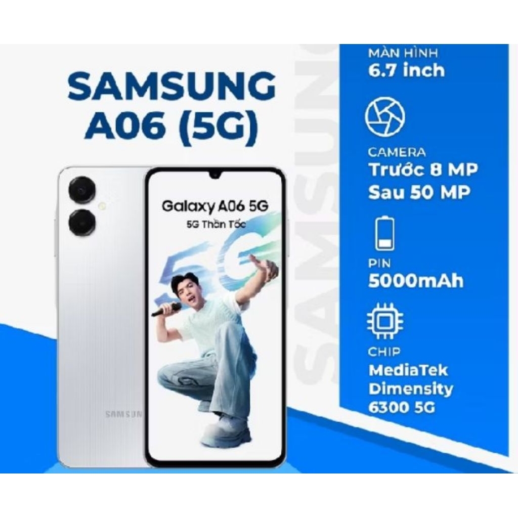 Giá siêu rẻ Điện thoại Samsung Galaxy A06 (5G) 4GB 128GB Chính Hãng