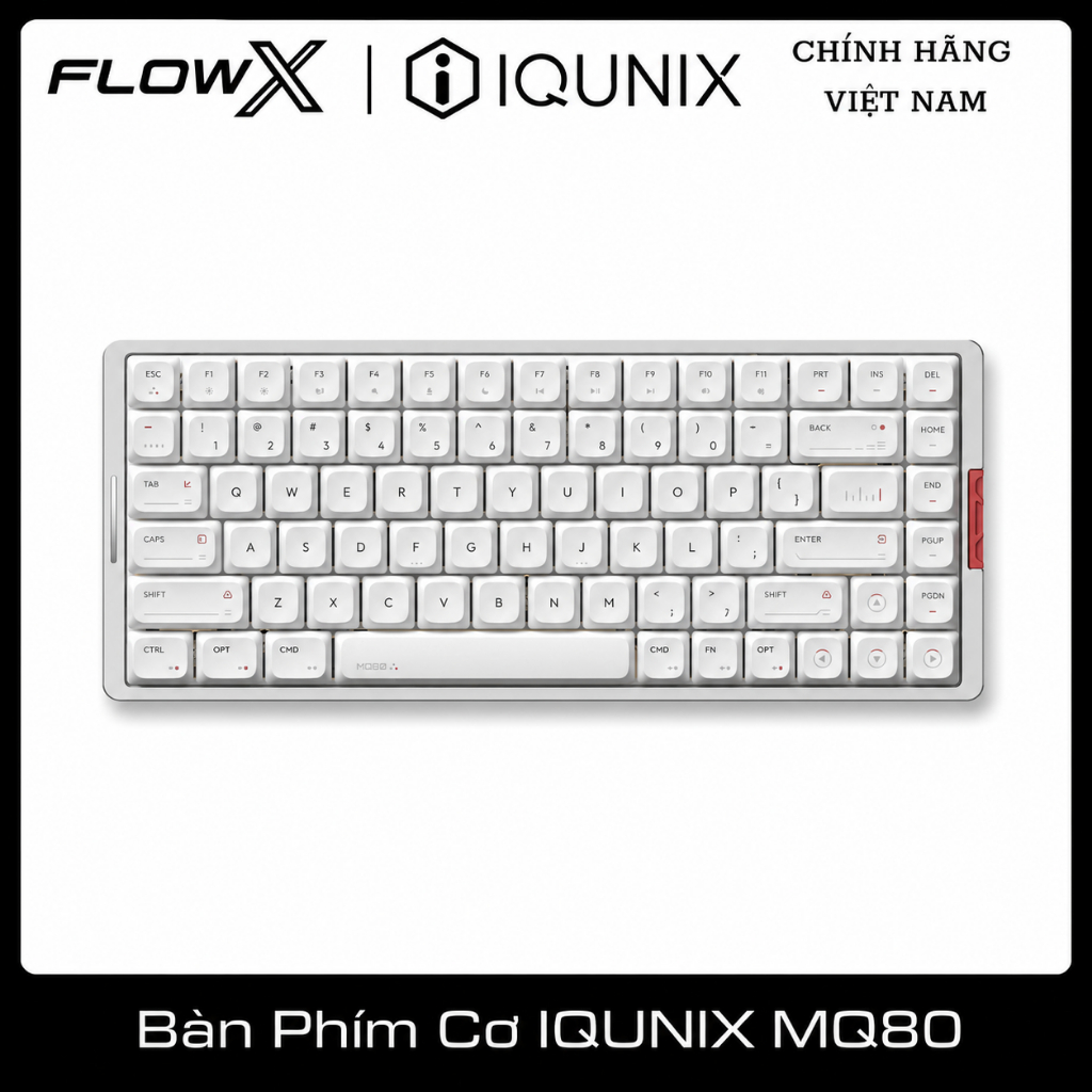 BÀN PHÍM CƠ IQUNIX MQ80 LOW PROFILE 80% Layout | Nhôm CNC | Tri-Mode | Hot-Swap | VIA | RGB