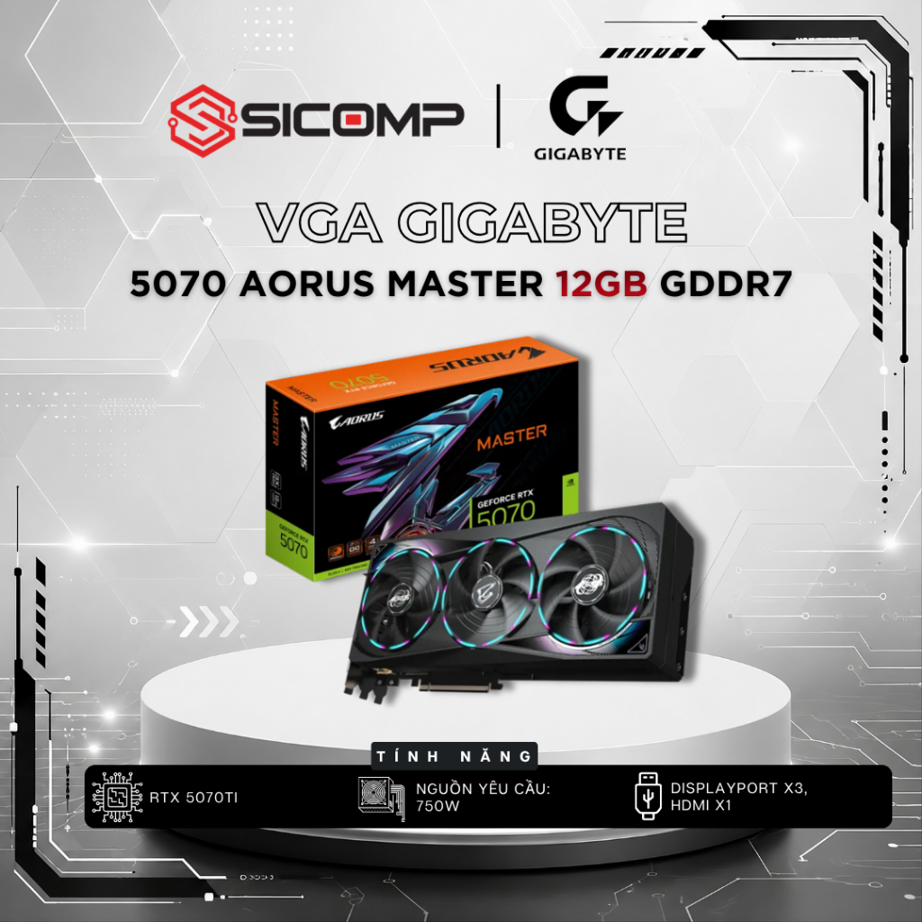 [FULL VAT] VGA GIGABYTE 5070 AORUS Master 12GB GDDR7, BH 3Y