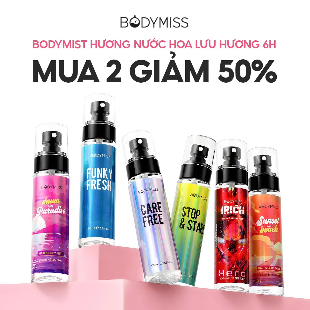 Body Mist Nam Nữ Bodymist Xịt Thơm Hương Nước Hoa Unisex Lưu Hương Lâu BODYMISS