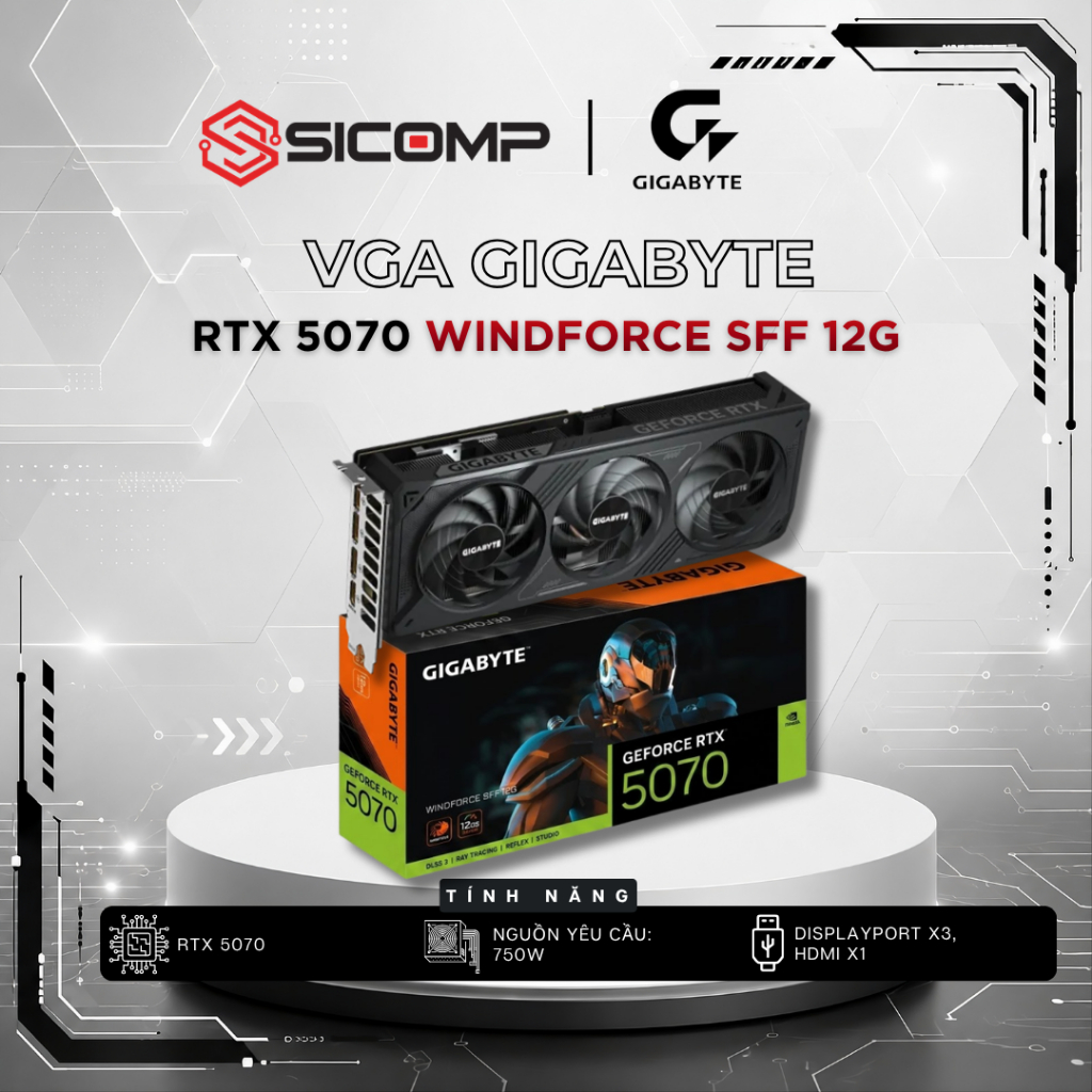 [FULL VAT] VGA Gigabyte RTX 5070 WINDFORCE SFF 12GB, chính hãng, BH 3Y