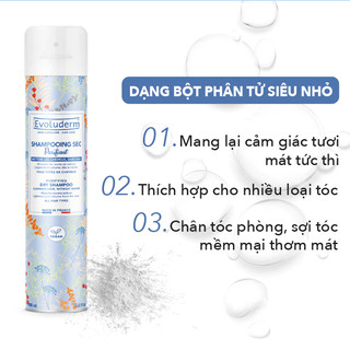 Dầu Gội Khô Evoluderm Giúp Làm Sạch Tóc, Làm Phồng Tóc Cấp Tốc