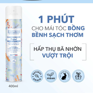Dầu Gội Khô Evoluderm Giúp Làm Sạch Tóc, Làm Phồng Tóc Cấp Tốc