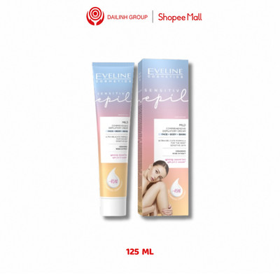 Kem tẩy lông mặt và body Eveline Sensitiv Epil chiết xuất hoa hồng 125ML
