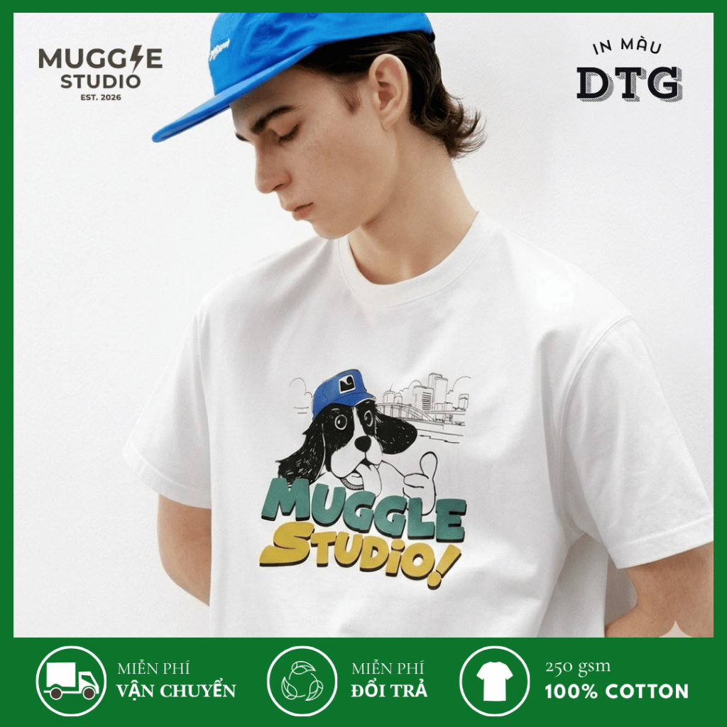 MUGGLE Áo Thun Oversize In DTG Local Brand Muggle Studio – 100% Cotton 250GSM Form Rộng Unisex Cao C