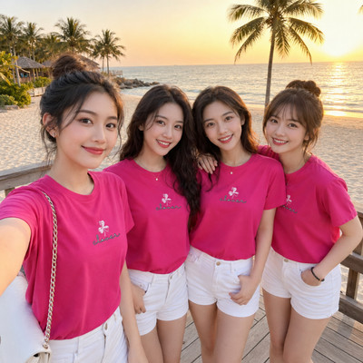 Áo phông nữ dáng vừa NA01 in cỏ 3 lá chất liệu thun cotton - mặc đồng phục nhóm du lịch biển 2026 Loza VT8467