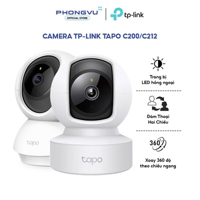 Camera WiFi TP-Link Tapo C200 / C212 - Full HD / 2K 3MP, Quay Quét 360°, Đàm Thoại 2 Chiều - Bảo Hành Chính Hãng