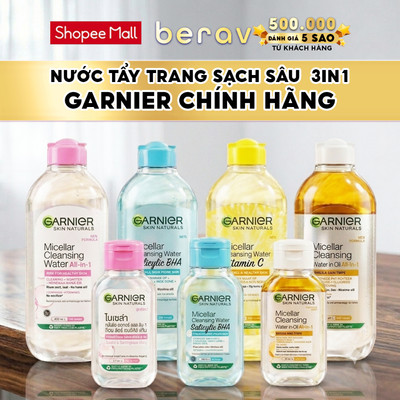 Nước Tẩy Trang GARNIER Làm Sạch Sâu Micellar Cleansing Water Phù Hợp Cho Loại Da (50ml/125ml/400ml)