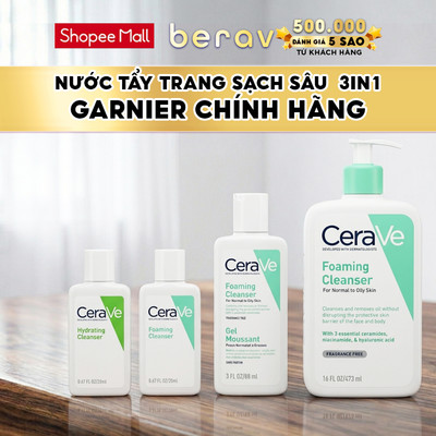Sữa Rửa Mặt Cerave giúp làm sạch sâu dành cho da dầu, da khô nhạy cảm Foam Cleanser 88/236/473ML