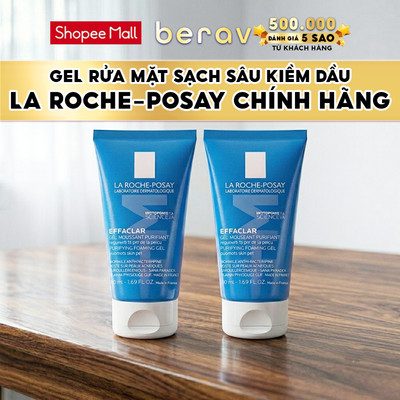 Combo 2 Gel rửa mặt cho da dầu nhạy cảm La Roche-Posay Effaclar Foaming Gel M+ 50mlx2