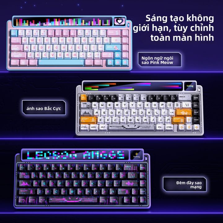 Bàn phím cơ Leobog AMG65 CUSTOM Màn hình (3 mode,2 màn hình Tùy chỉnh+ TFT, Pin 8000 mAh)