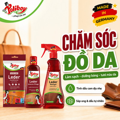 [Nội Địa Đức] Vệ Sinh, Dưỡng Đồ Da Poliboy - Làm Sạch, Phục Hồi, Chống Ẩm Mốc Đồ Da