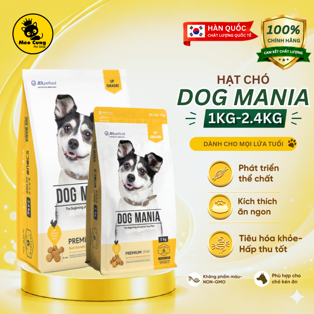 [1kg] HẠT DOG MANIA CHO CHÓ MỌI LỨA TUỔI 1KG , thức ăn khô, thức ăn cho chó
