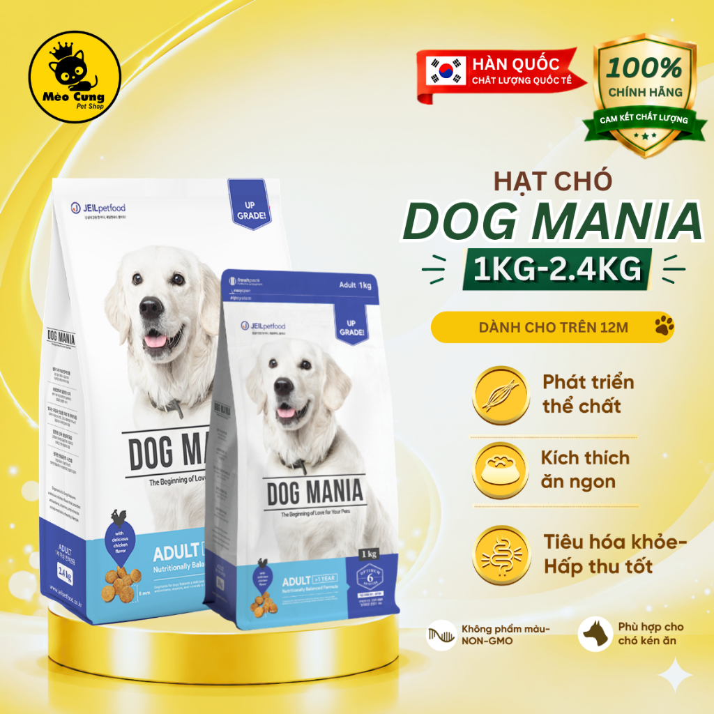 [1kg- BAO BÌ MỚI] HẠT DOG MANIA ADULT CHO CHÓ TRƯỞNG THÀNH 1kg