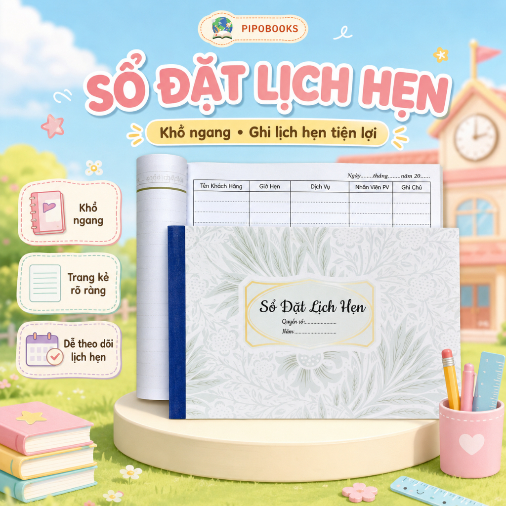 Sổ đặt lịch hẹn ( booking) khổ A4/ 200 trang giấy dày (8074)
