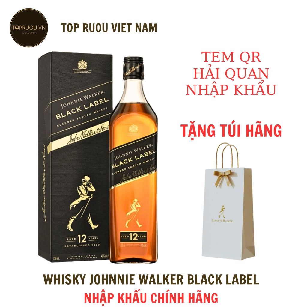 [Top Ruou] Whisky Johnnie Walker Black Label Scotland 700ml Chính Hãng