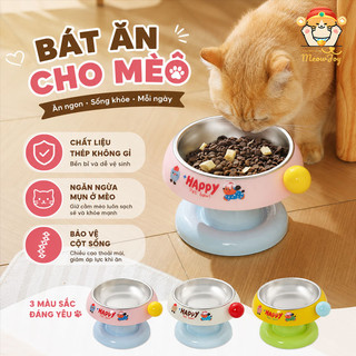Bát inox Bát ăn bảo vệ cột sống cho chó mèo MXP0168