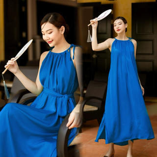 Đầm lụa nữ 2 dây dài – Đi chơi, đi biển, mặc nhà nhẹ mát, cổ yếm & cổ tròn, nhiều size – IÌnashio