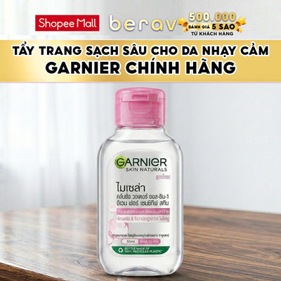 [MINISIZE] Nước Tẩy Trang Garnier Dịu Nhẹ Cho Da Nhạy Cảm 50ml - Chai Hồng
