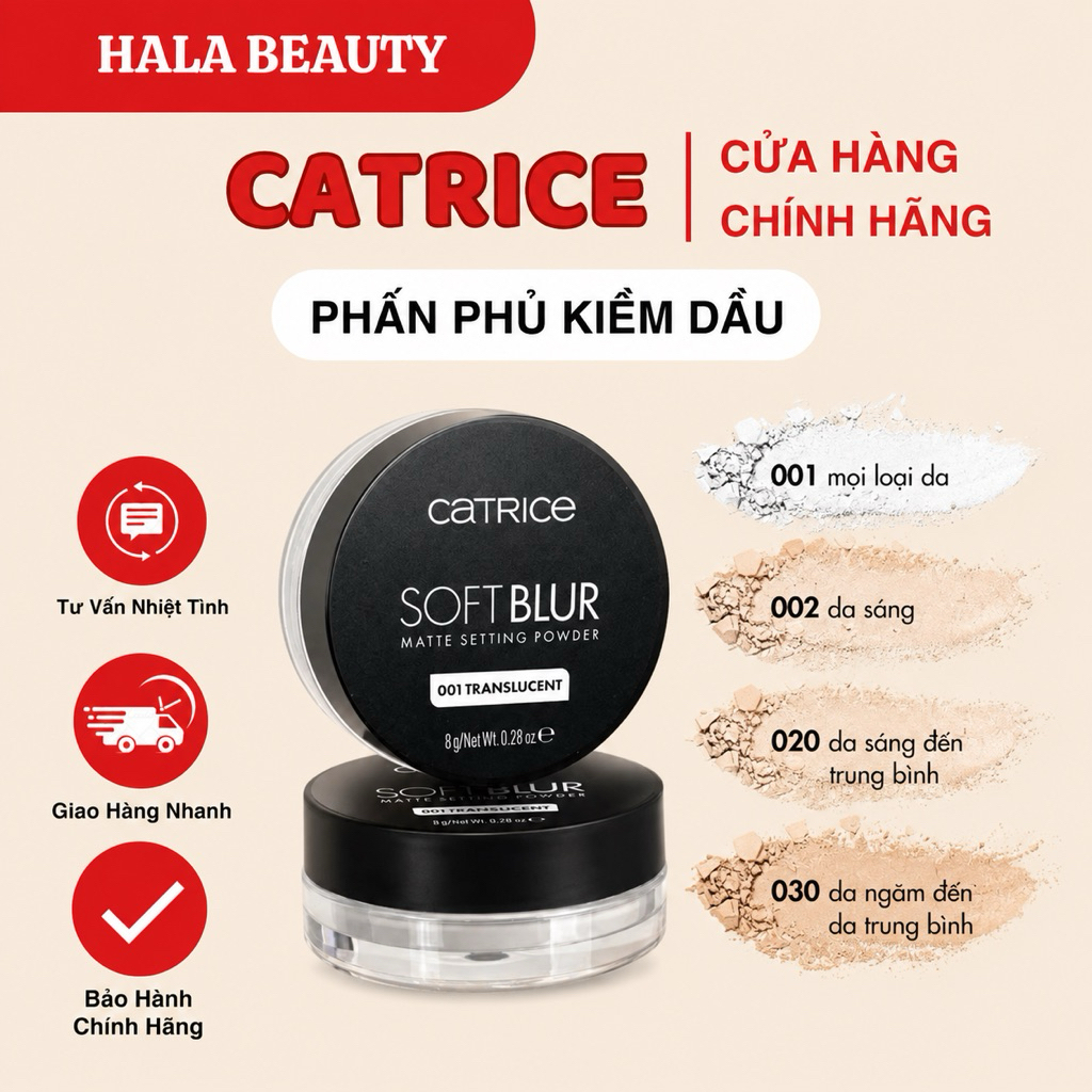 [CATRICE] Phấn Phủ Mỏng Nhẹ Kiềm Dầu Catrice Soft Blur Matte Setting Powder 8g