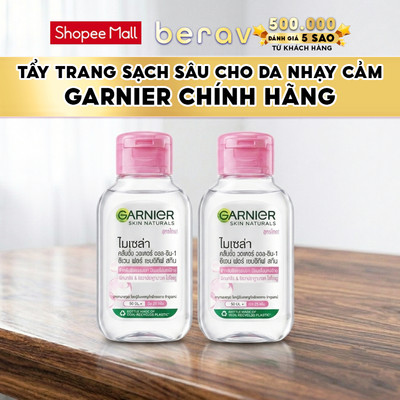Combo 2 Nước Tẩy Trang Garnier Dịu Nhẹ Cho Da Nhạy Cảm 50mlx2 - Chai Hồng