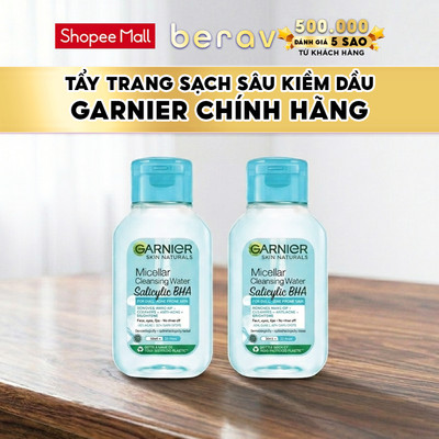 [MINISIZE] COMBO 2 Nước tẩy trang Garnier Cho DA DẦU MỤN Salicylic BHA Micellar 50mlx2 - XANH